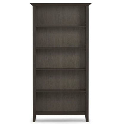 Amherst Five Shelf Bookcase Handcrafted Wood