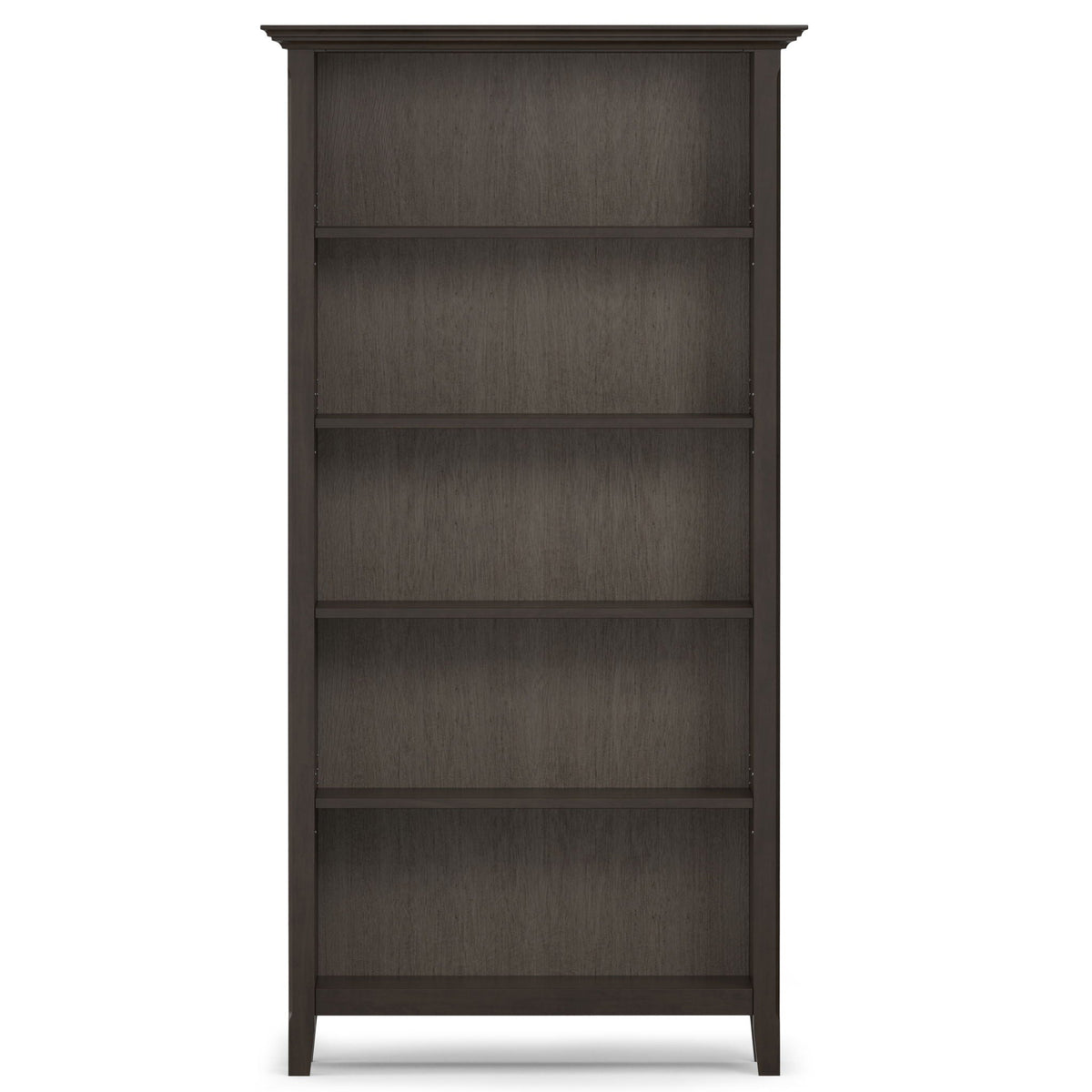 Amherst Wooden Bookcase with Adjustable Shelves in dark brown finish by HouseOfZazla on Tampa Home & Garden Store