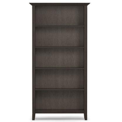 Amherst Wooden Bookcase with Adjustable Shelves in dark brown finish by HouseOfZazla on Tampa Home & Garden Store
