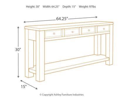 Gavelston sofa table black with four front drawers by Unique Piece Furniture on Tampa Home & Garden Store