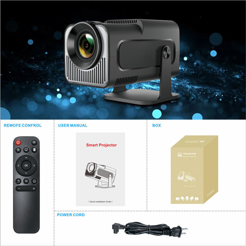 New Bluetooth Home Portable Mini Projector by My Store, black projector on stand with remote on Tampa Home & Garden Store