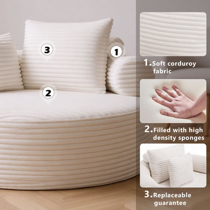 Round Sofa Bed and Pillows for the Living Room