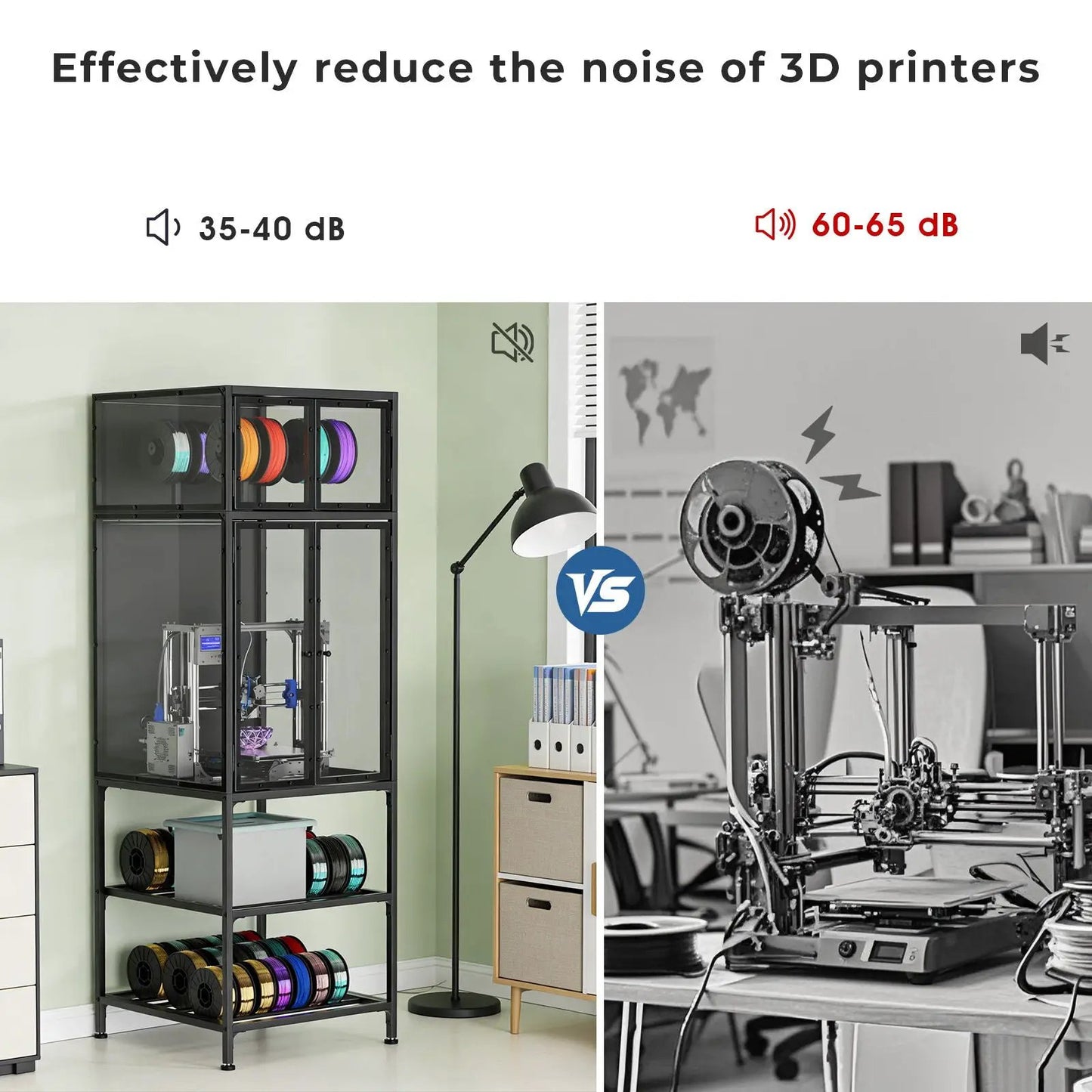 3D Printer Cabinet with Filament Storage and Bar