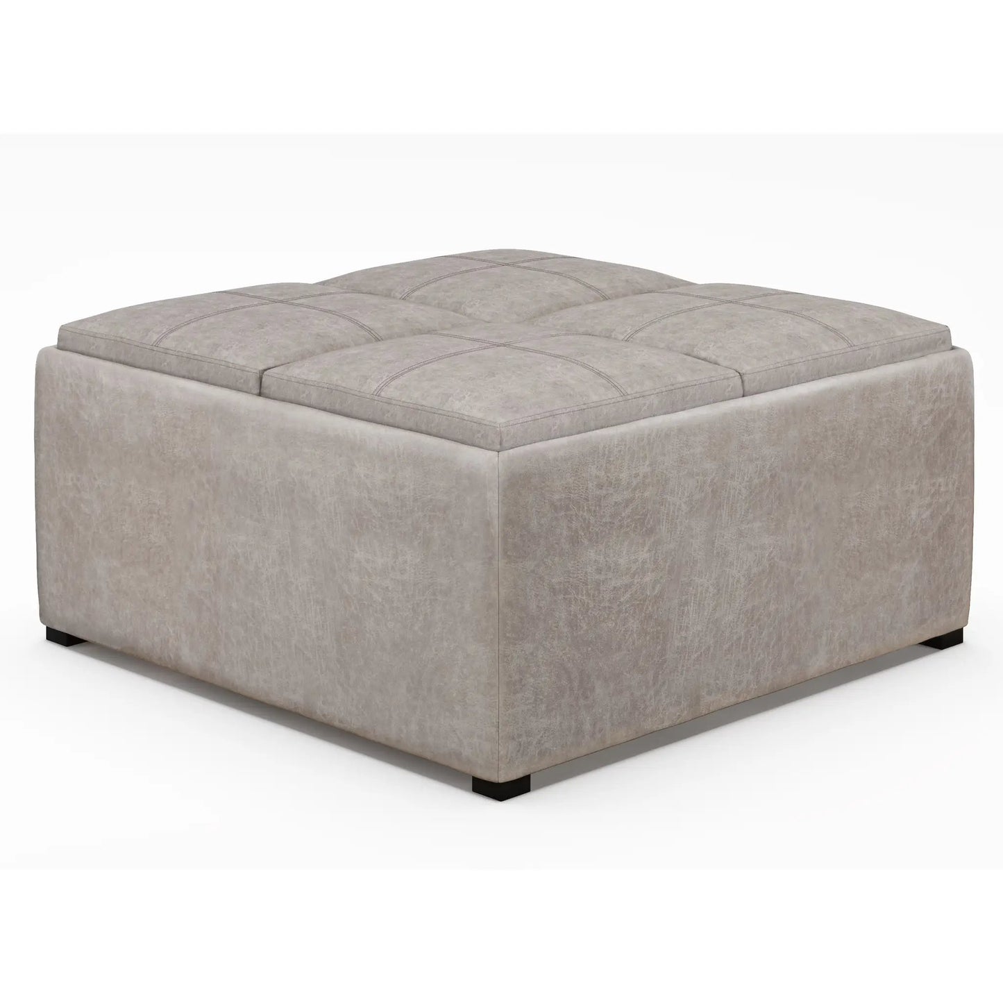 Beige tufted storage ottoman, Avalon square by Unique Piece Furniture on Tampa Home & Garden Store
