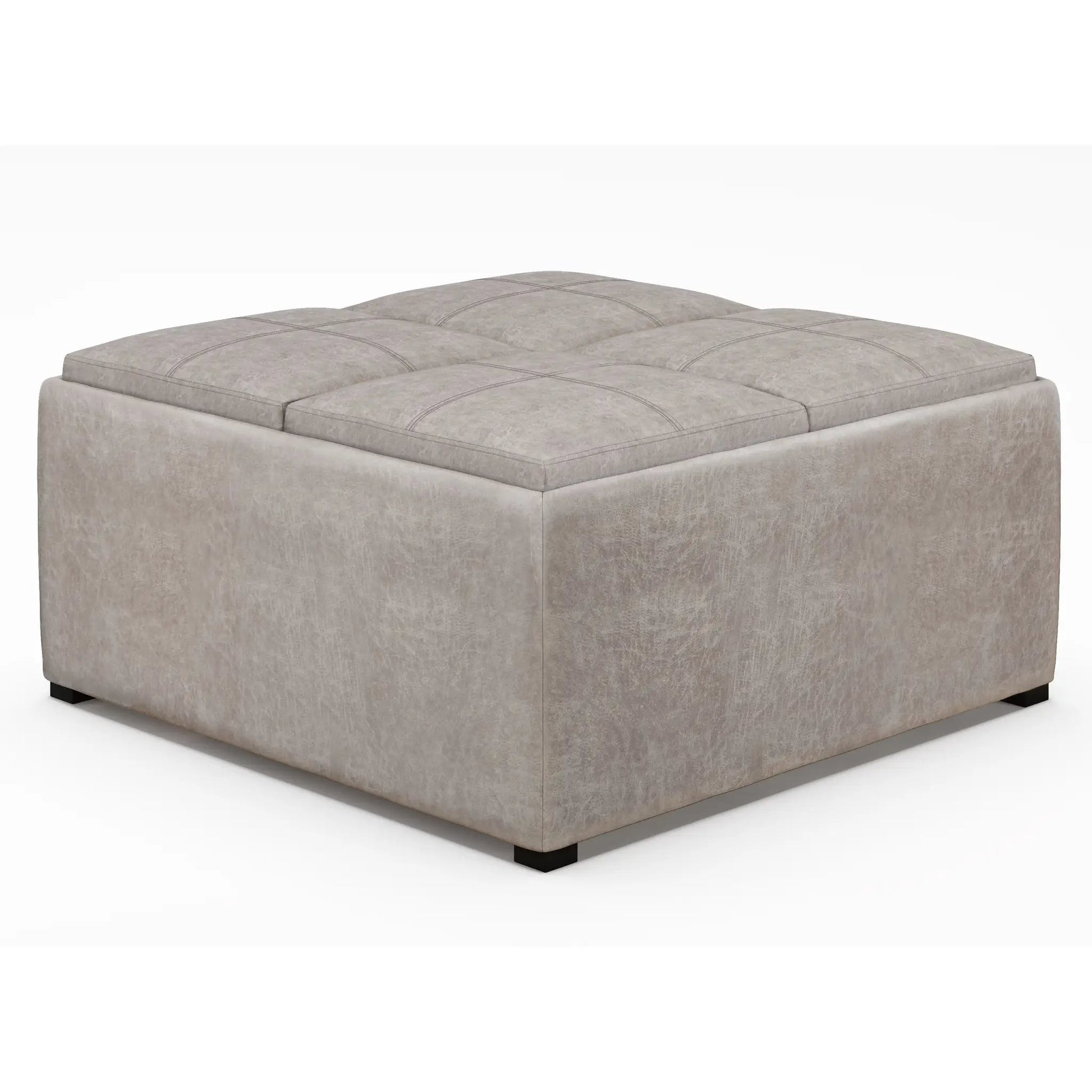 Beige tufted storage ottoman, Avalon square by Unique Piece Furniture on Tampa Home & Garden Store