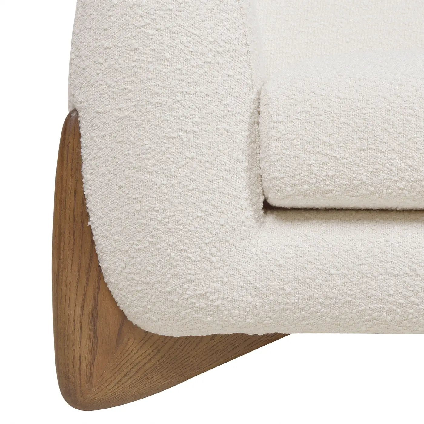 Alpine Sherpa Arm Chair cream sherpa fabric with wooden angled legs Unique Piece Furniture on Tampa Home & Garden Store