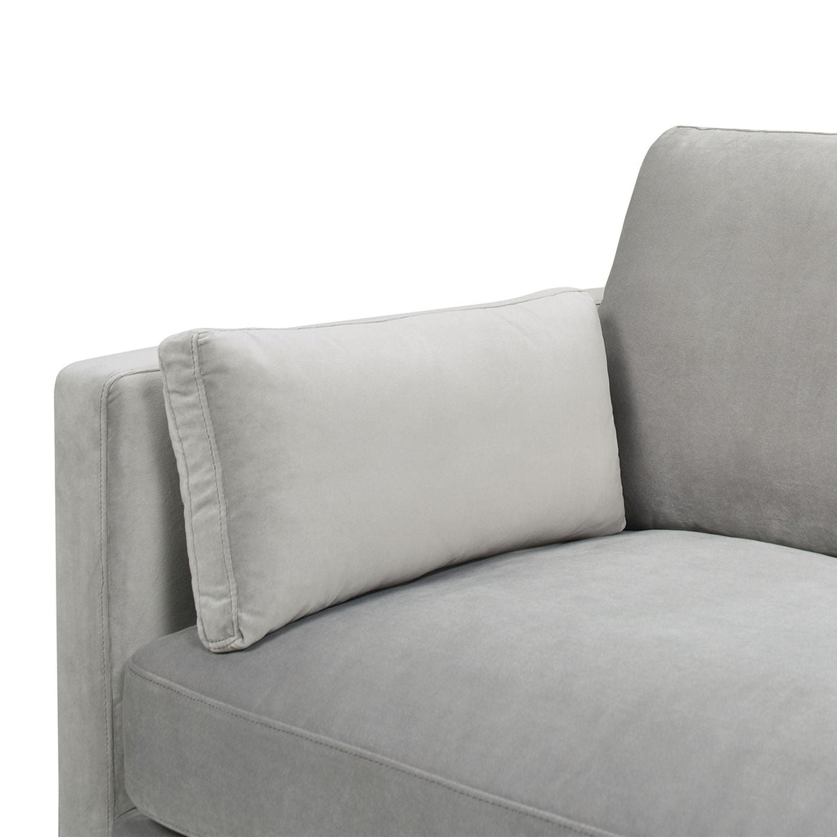 Knox Modern Farmhouse Sofa HouseOfZazla, light gray stationary sofa with plush cushions on Tampa Home & Garden Store