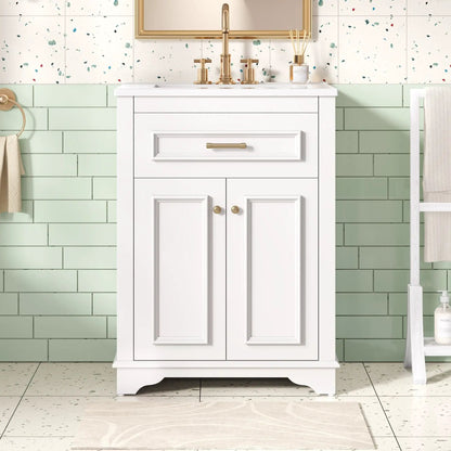 Bathroom Vanity With Integrated Sink and Cabinet