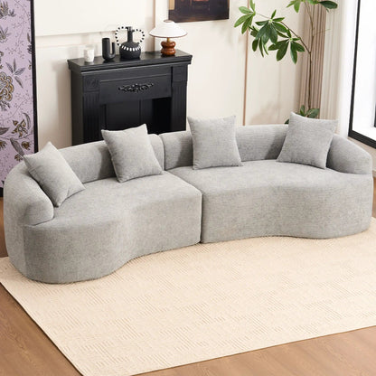 4 Seater Fabric Sofa With Sleeper For Living Room