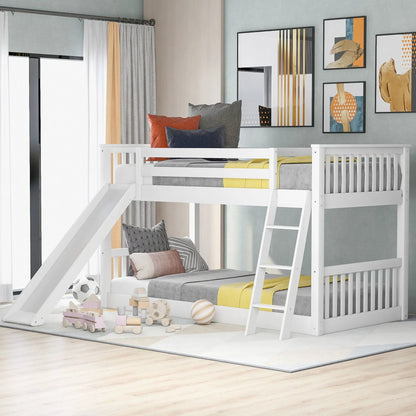 Bunk bed with convertible slide and ladder in white finish by Unique Piece Furniture on Tampa Home & Garden Store