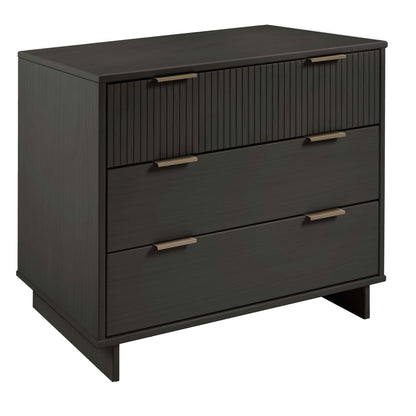 Solid Wood 3-Drawer Dresser with Ribbed Fronts in dark espresso finish by HouseOfZazla on Tampa Home & Garden Store
