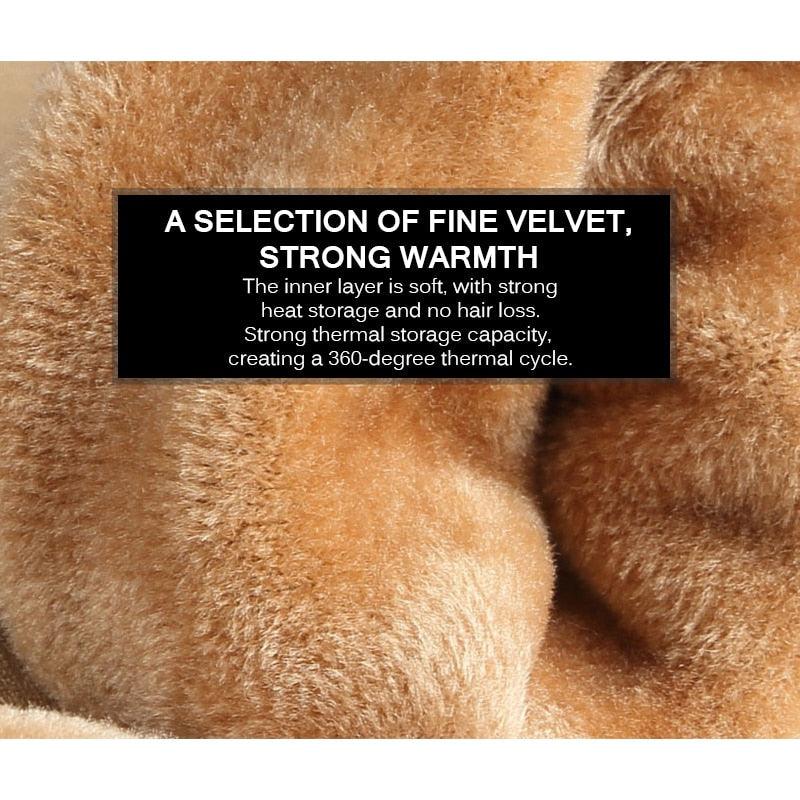 Stevvex velvet plush fabric close-up texture in warm tan tones for winter socks on Tampa Home & Garden Store