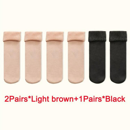 Stevvex crew socks 3 pairs: light brown and black thick thermal wool-blend crew socks for women on Tampa Home & Garden Store
