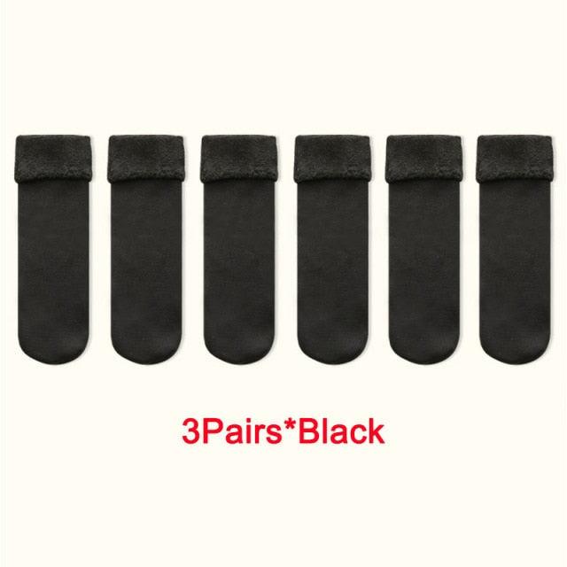 Stevvex 6-pair black crew socks, thick thermal wool cashmere blend with cuffs for women on Tampa Home & Garden Store