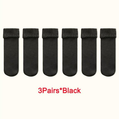 Stevvex 6-pair black crew socks, thick thermal wool cashmere blend with cuffs for women on Tampa Home & Garden Store