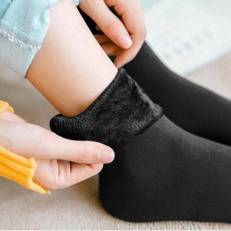 Stevvex 3-pair black thermal crew socks with wool-cashmere blend and velvet lining for women on Tampa Home & Garden Store