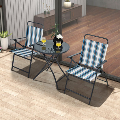 Juego de 3 sillas plegables de exterior, juego de sillas plegables portátiles