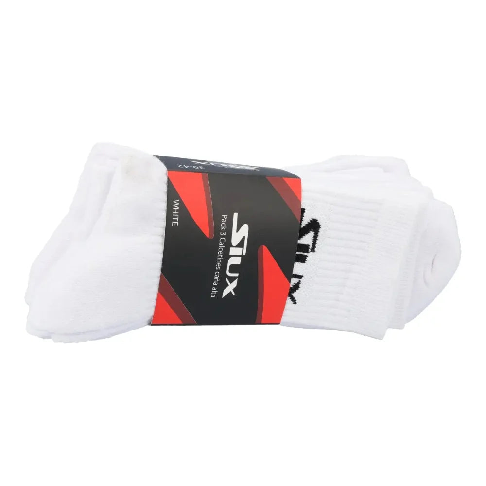 3x Tall Socks by Siux USA, white crew-length socks in a 3-pack on Tampa Home & Garden Store