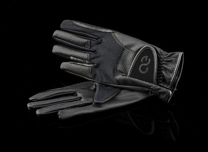 American Equus BLACK LABEL Signature Equestrian Riding Gloves black perforated leather on Tampa Home & Garden Store