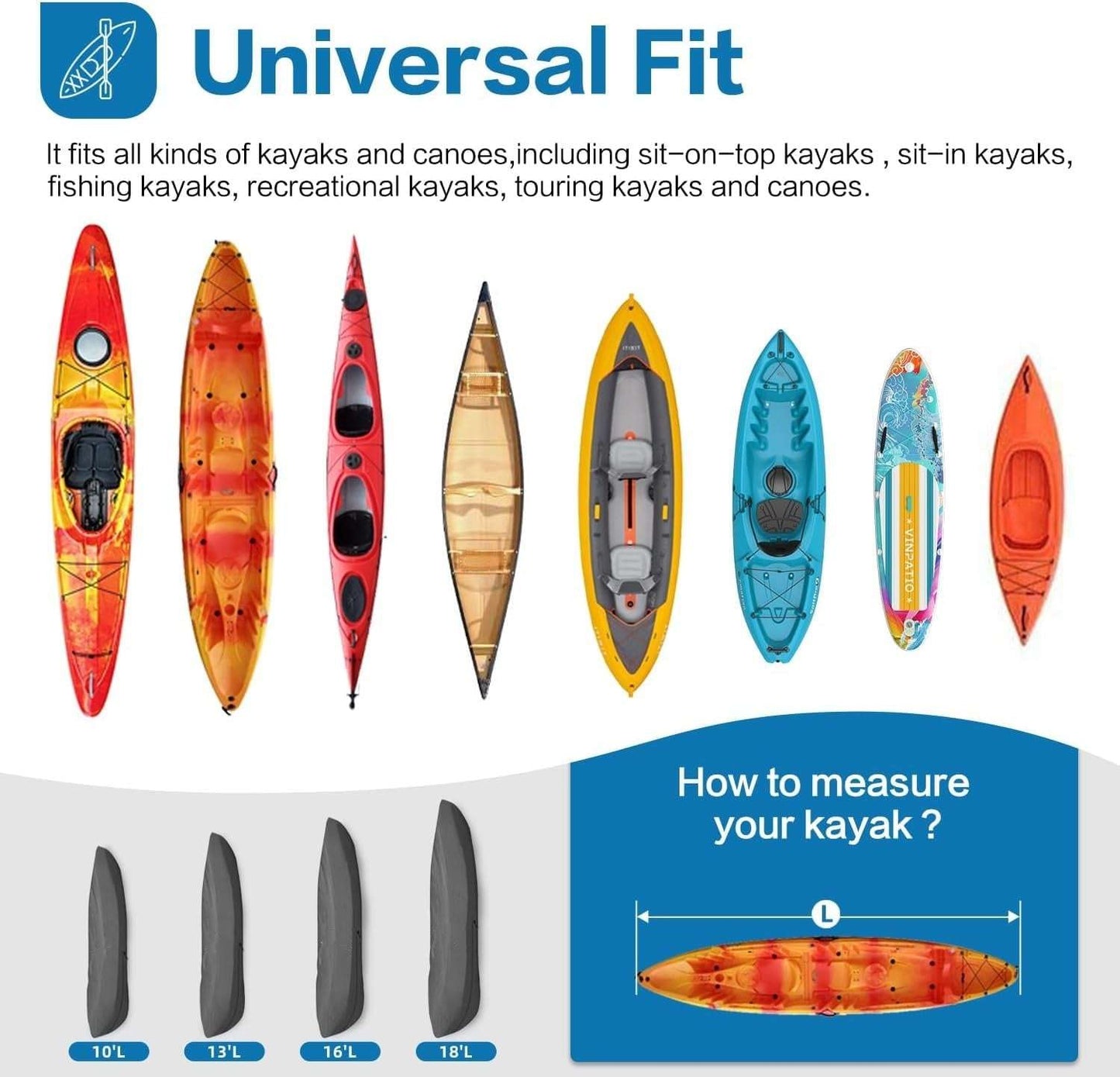 600D Kayak Cover; upgraded zipper closure, waterproof, UV protection for kayaks on Tampa Home & Garden Store