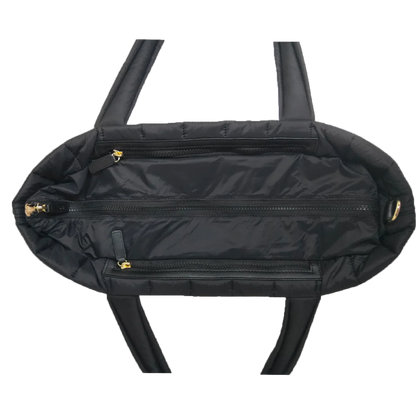 Quilted Nylon Tote – Lightweight, Triple-Zip, Travel & Work Ready