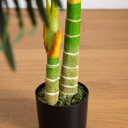 4’ Artificial Double Stalk Golden Cane Palm Tree-  Set of 2 - Tampa Home & Garden Store