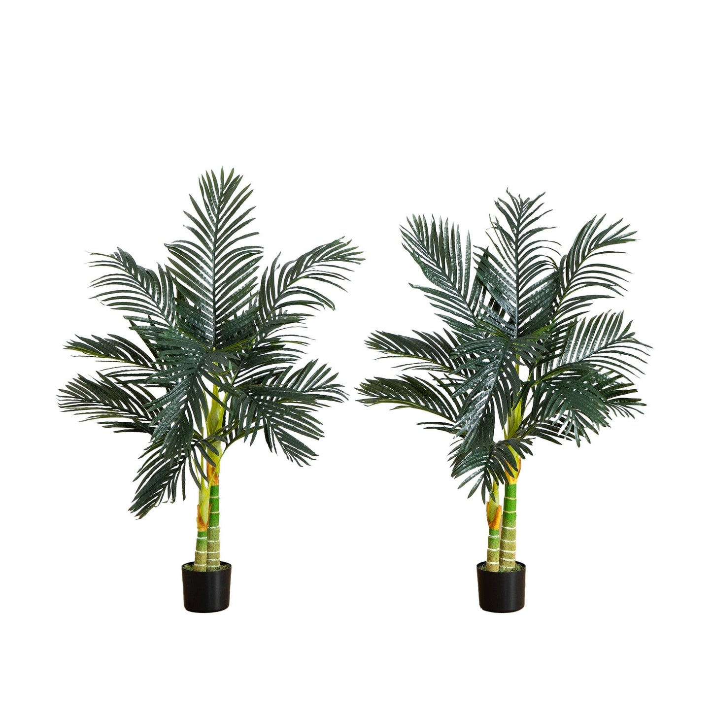 4’ Artificial Double Stalk Golden Cane Palm Tree-  Set of 2 - Tampa Home & Garden Store