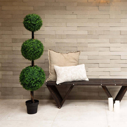 4’ Artificial Triple Ball Boxwood Topiary Tree (Indoor/Outdoor) - Tampa Home & Garden Store