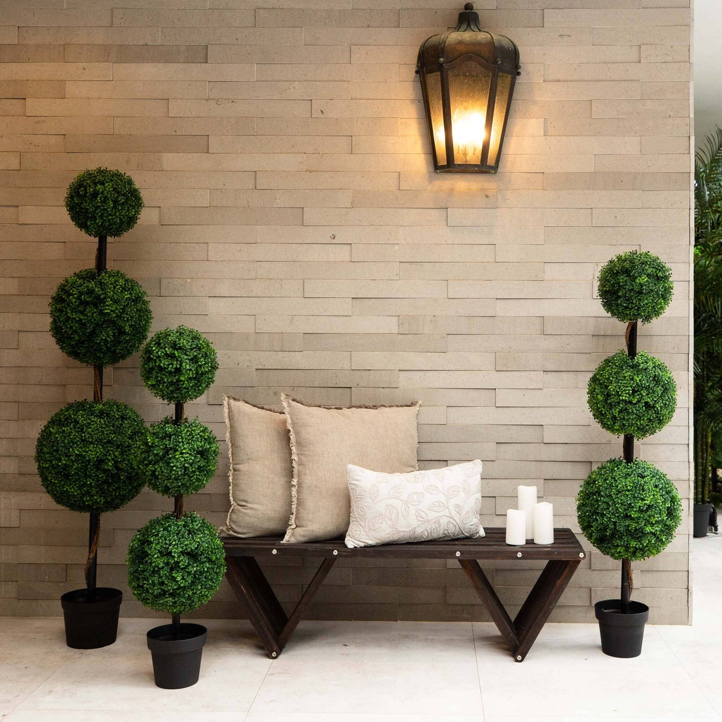 4’ Artificial Triple Ball Boxwood Topiary Tree (Indoor/Outdoor) - Tampa Home & Garden Store
