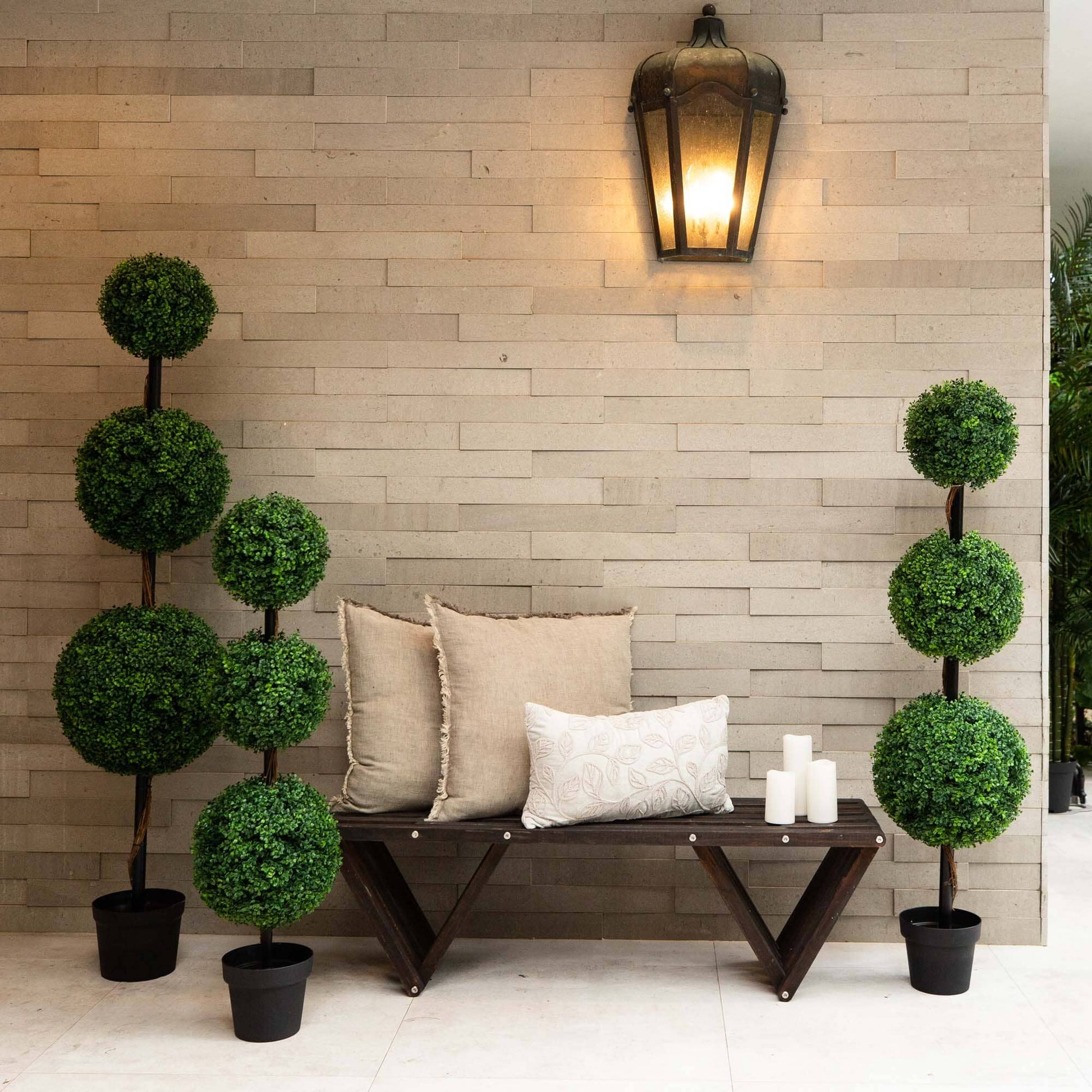 4’ Artificial Triple Ball Boxwood Topiary Tree (Indoor/Outdoor) - Tampa Home & Garden Store