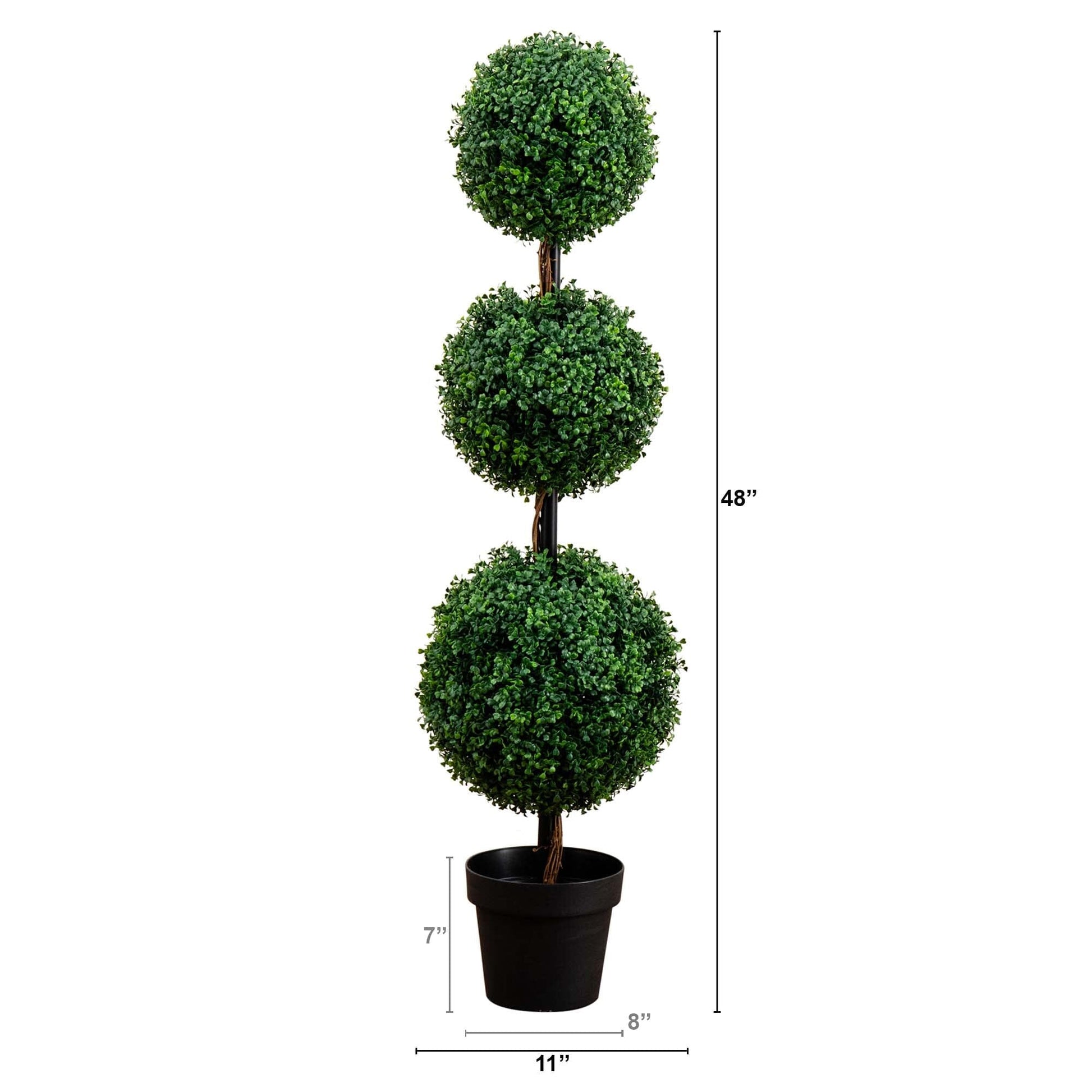 4’ Artificial Triple Ball Boxwood Topiary Tree (Indoor/Outdoor) - Tampa Home & Garden Store