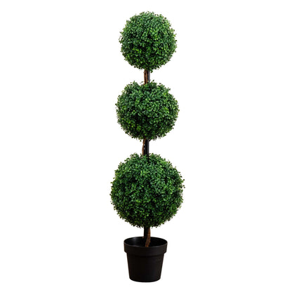 4’ Artificial Triple Ball Boxwood Topiary Tree (Indoor/Outdoor) - Tampa Home & Garden Store