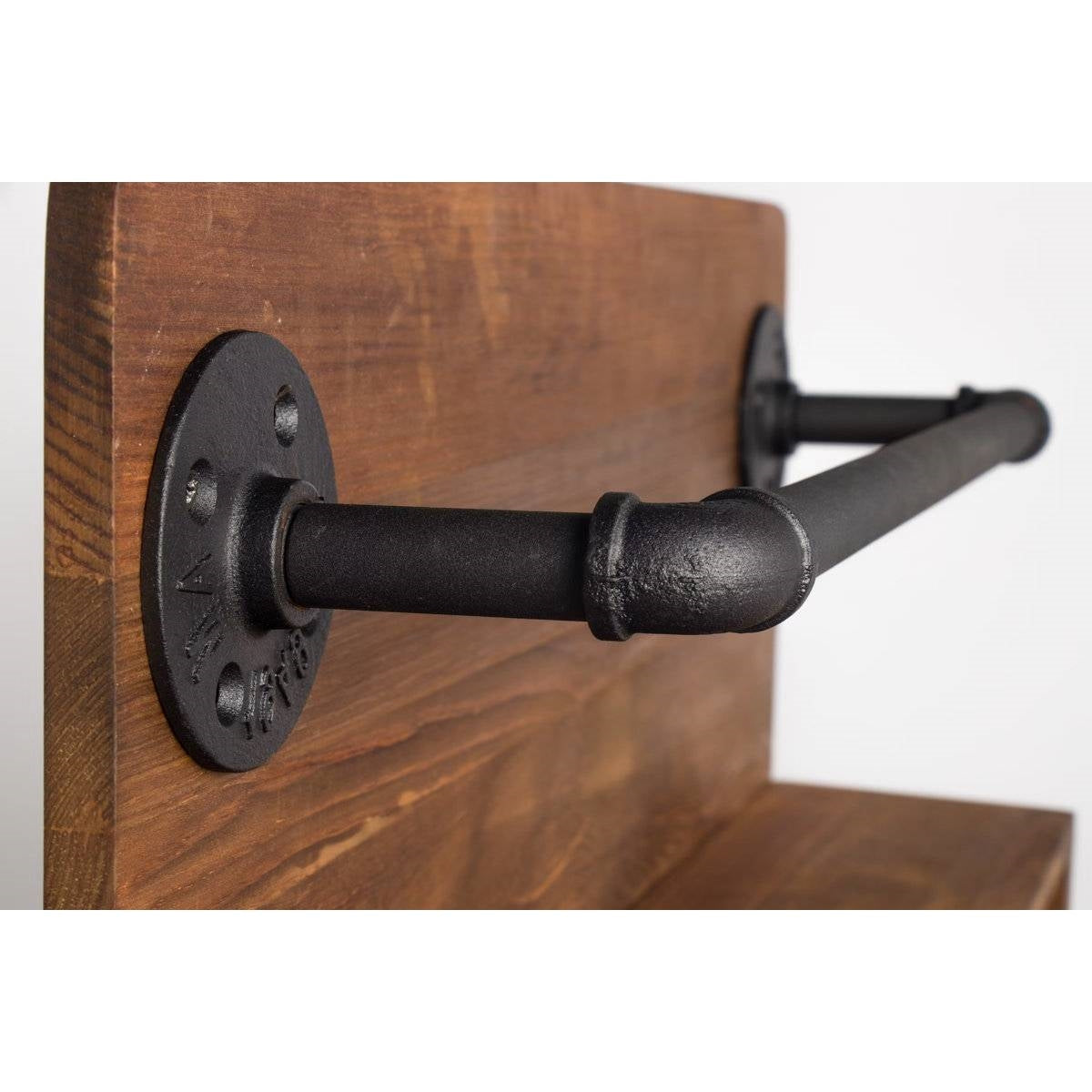 4 Bottle Rustic Farmhouse Wall Mounted Wine Rack with Glass Holder - Tampa Home & Garden Store