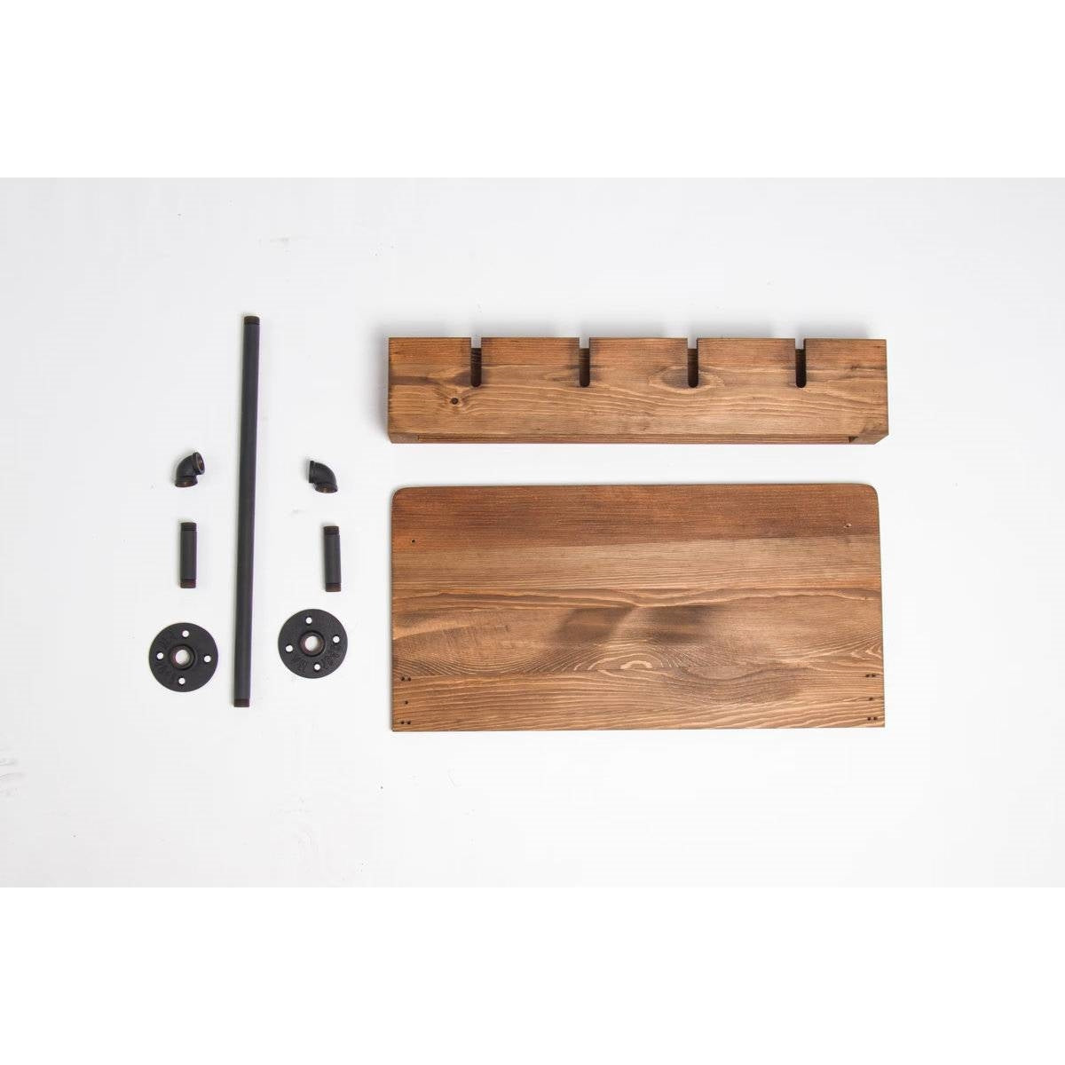 4 Bottle Rustic Farmhouse Wall Mounted Wine Rack with Glass Holder - Tampa Home & Garden Store