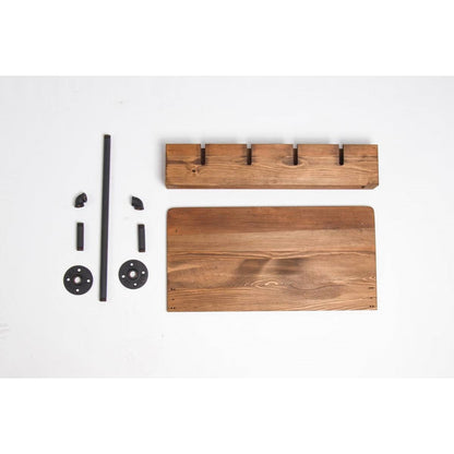 4 Bottle Rustic Farmhouse Wall Mounted Wine Rack with Glass Holder - Tampa Home & Garden Store