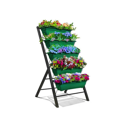 4 FT 5 Tier Green Vertical Garden Indoor/Outdoor Elevated Planter - Tampa Home & Garden Store