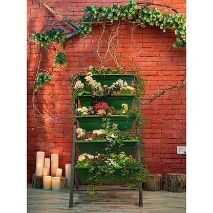 4 FT 5 Tier Green Vertical Garden Indoor/Outdoor Elevated Planter - Tampa Home & Garden Store