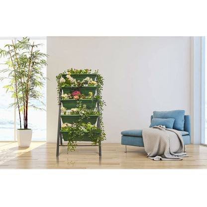 4 FT 5 Tier Green Vertical Garden Indoor/Outdoor Elevated Planter - Tampa Home & Garden Store