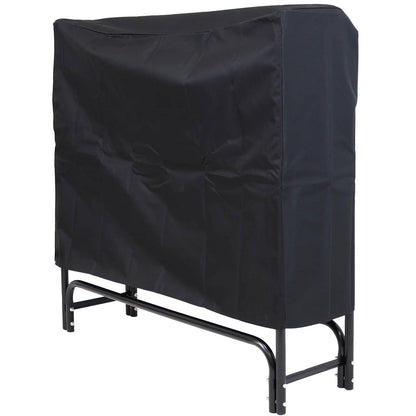 4-Ft Indoor Outdoor Black Metal Firewood Holder Log Rack with Cover - Tampa Home & Garden Store