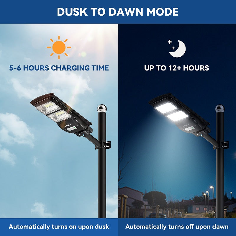 4 PACK 60W solar street light 6000 lumens - Tampa Home & Garden Store