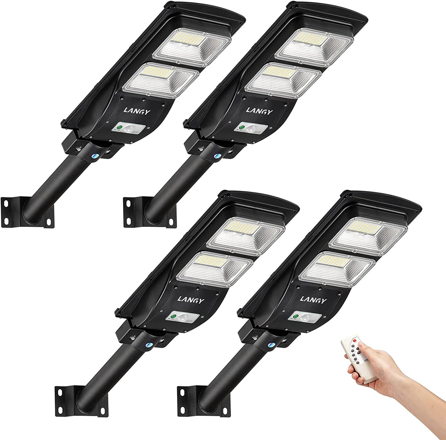 4 PACK 60W solar street light 6000 lumens - Tampa Home & Garden Store