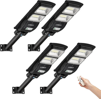 4 PACK 60W solar street light 6000 lumens - Tampa Home & Garden Store