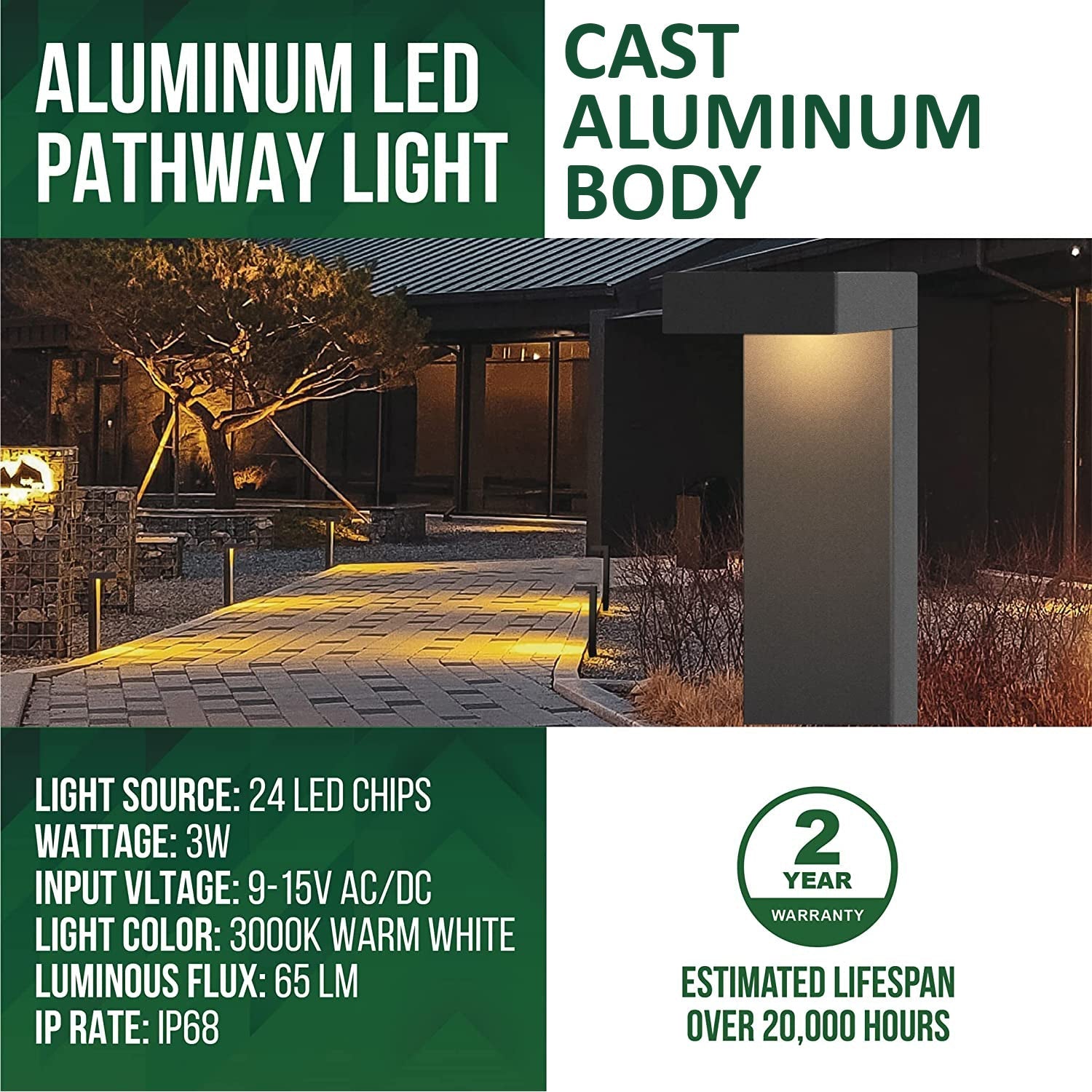 4-Pack LED Landscape Pathway Light 3W, 12V Low Voltage Modern Path Lights ALP19 - Tampa soil911.com