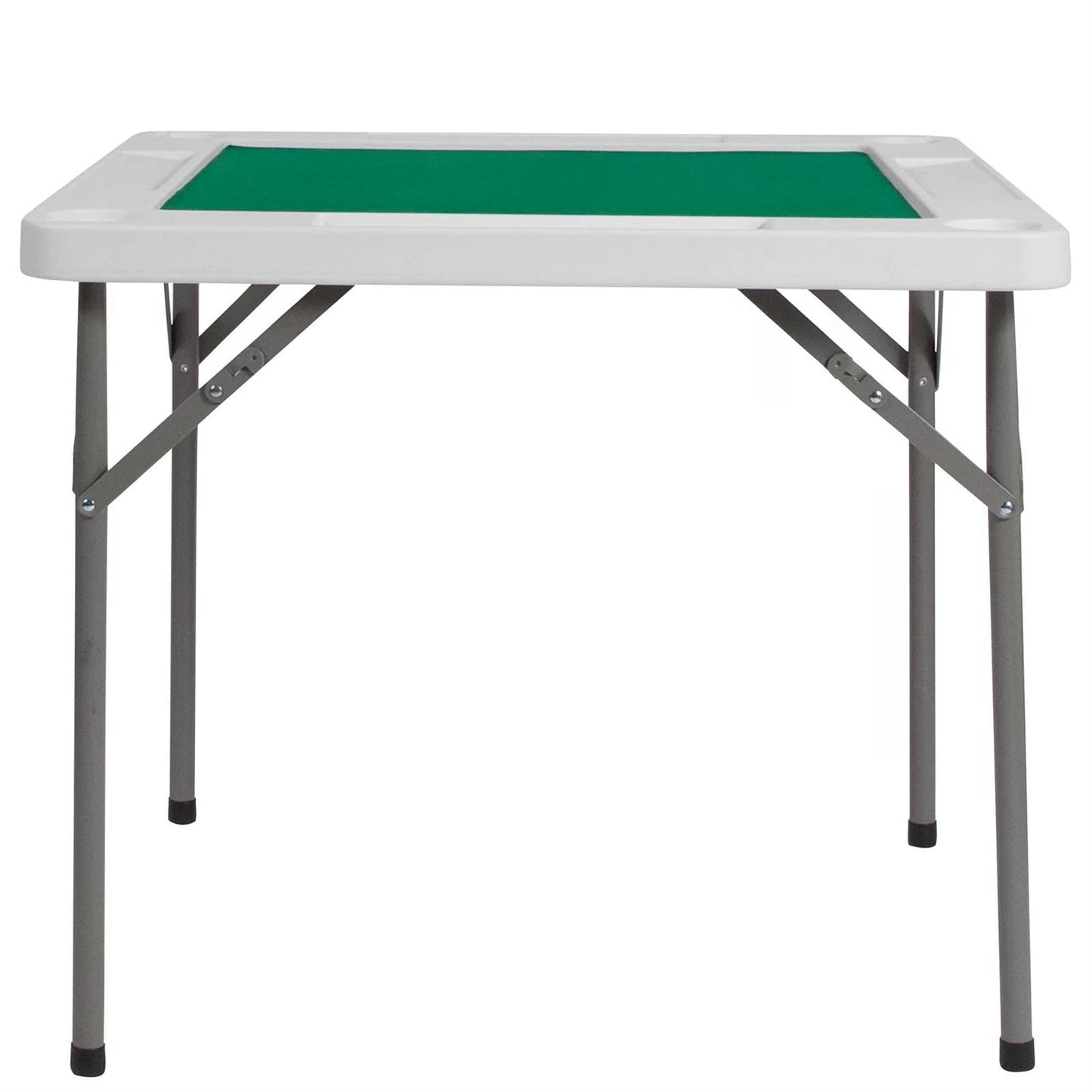 4-Player Square Folding Card Game Poker Table w/ Green Felt Top and Cup Holders - Tampa Home & Garden Store