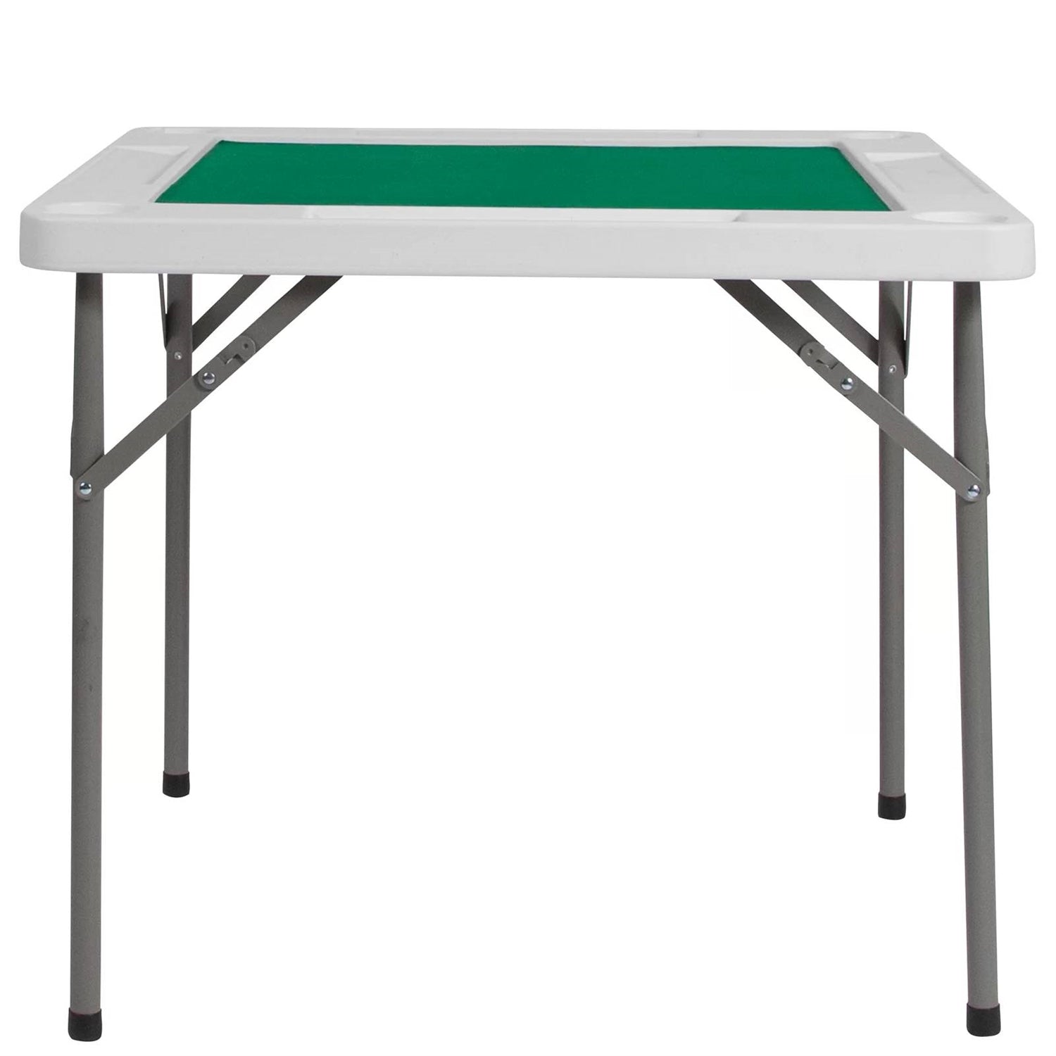 4-Player Square Folding Card Game Poker Table w/ Green Felt Top and Cup Holders - Tampa Home & Garden Store