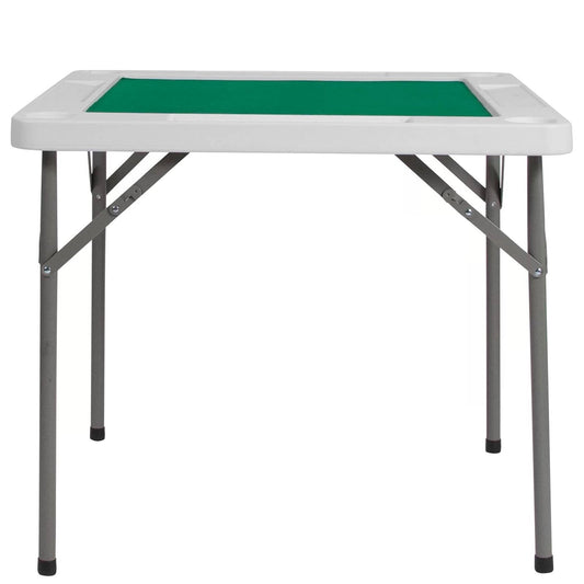 4-Player Square Folding Card Game Poker Table w/ Green Felt Top and Cup Holders - Tampa Home & Garden Store