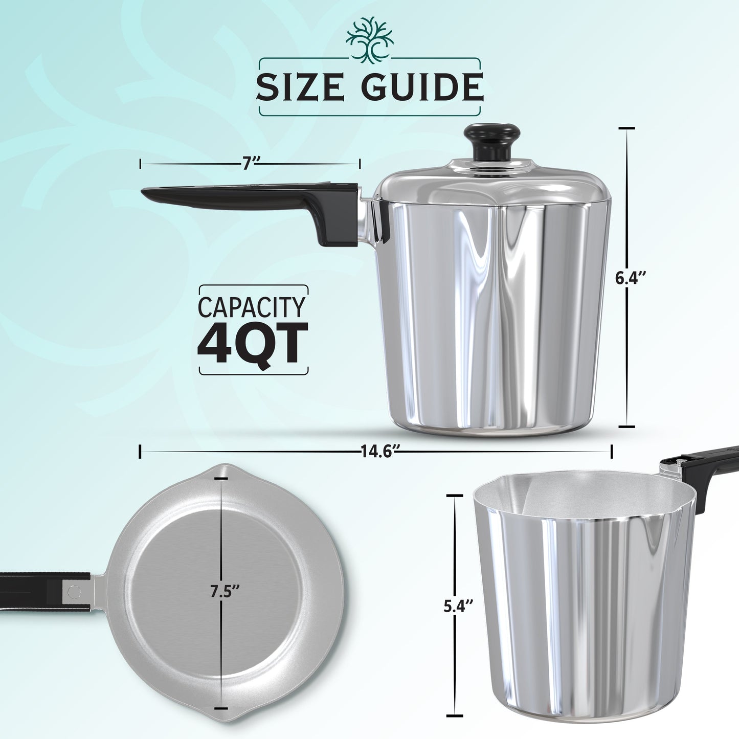 4 Quart Sauce Pan with Lid - Tampa Home & Garden Store