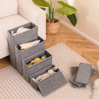 4-Step Dog Stairs grey DirectDeals non-slip fabric pet steps stacked as storage-like stairs on Tampa Home & Garden Store