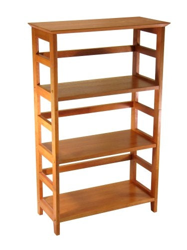 4-Tier Book-shelf Wood Bookcase in Honey Finish - Tampa Home & Garden Store