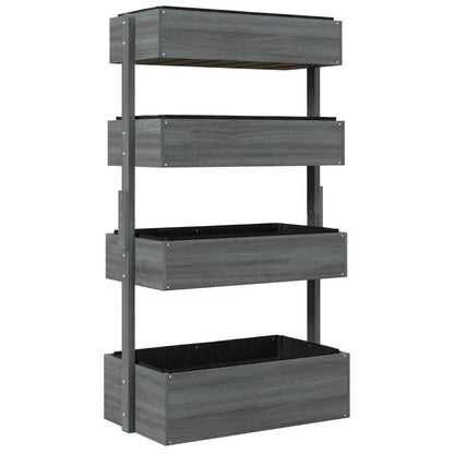 4 Tier Vertical Wooden Planter Box Raised Bed Grey - Tampa Home & Garden Store